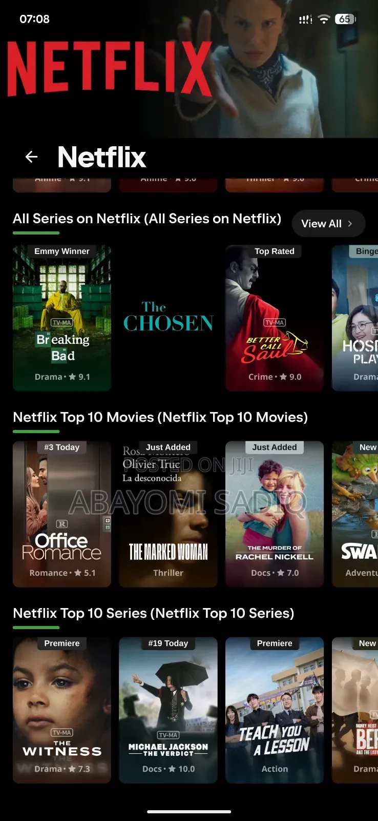Netflix, Prime, Apple Tv, Hulu, Paramount Etc