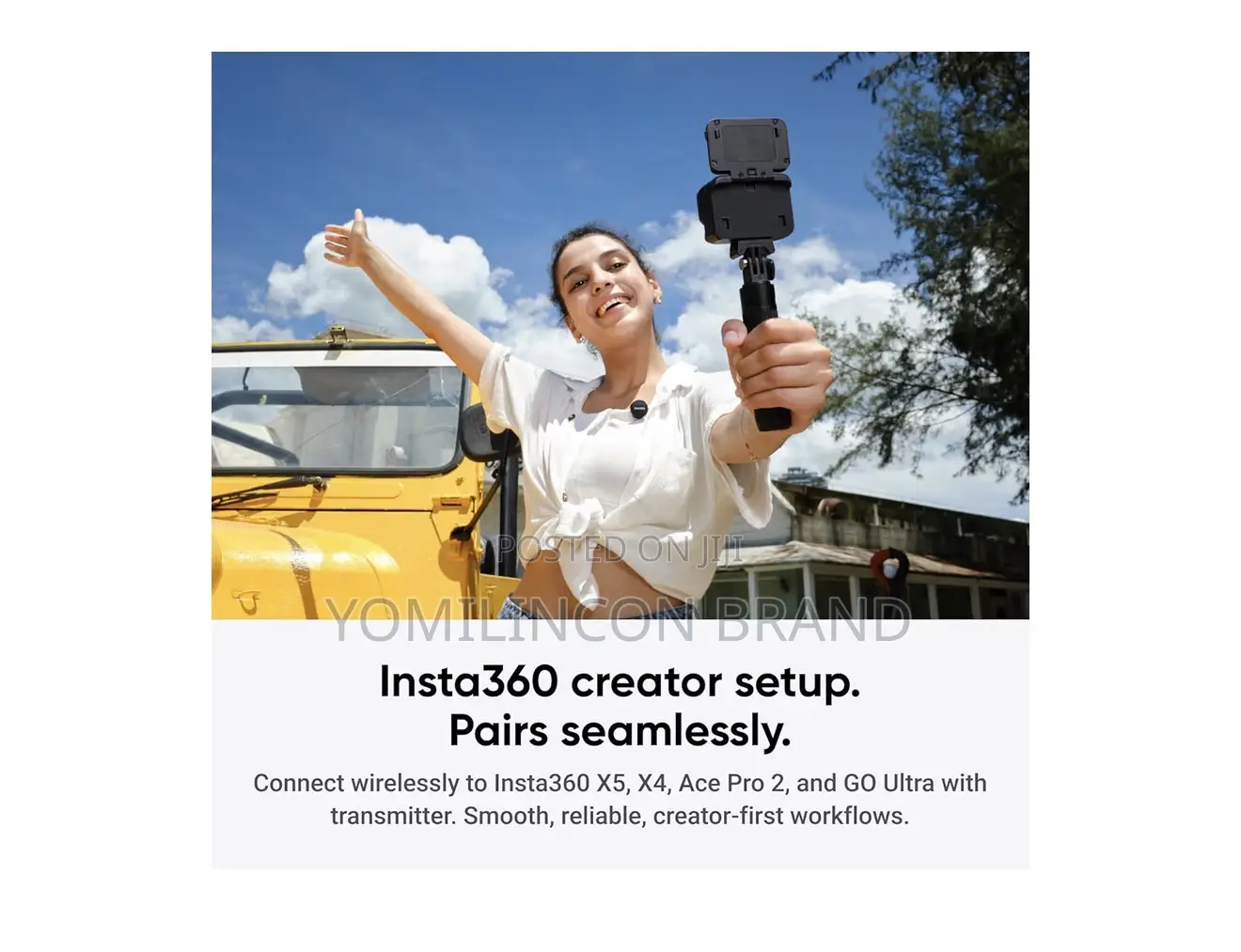 Insta360 Mic Air (1 Tx + 1 Rx), Noise Cancelling, 300m Range, Wireless