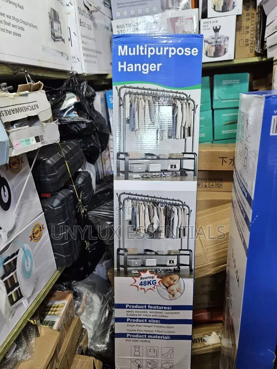 48kg Double Pole Heavy Duty Clothes Rack Metal Hanger