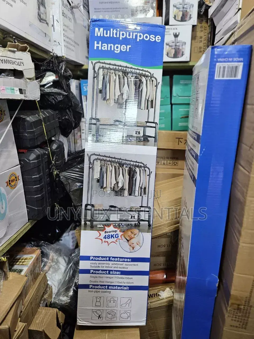 48kg Double Pole Heavy Duty Clothes Rack Metal Hanger