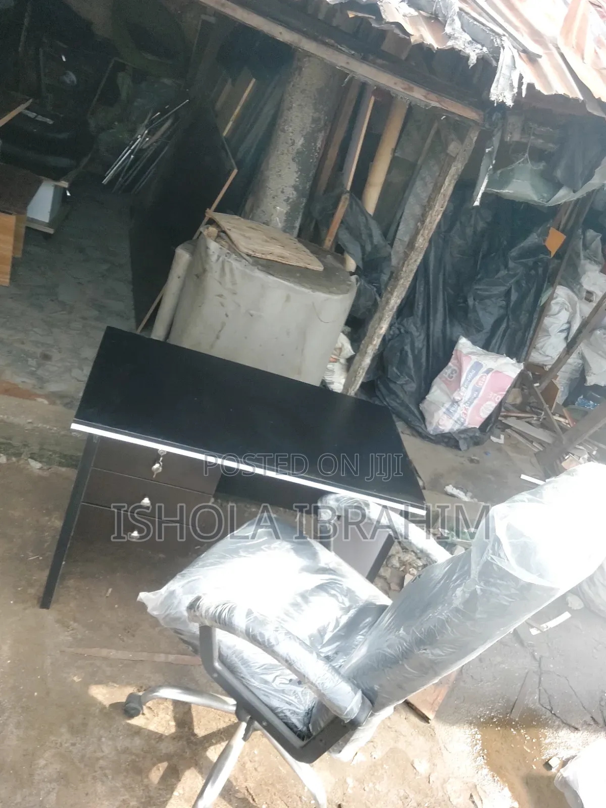 Office Table and Big Headrest Chair Available