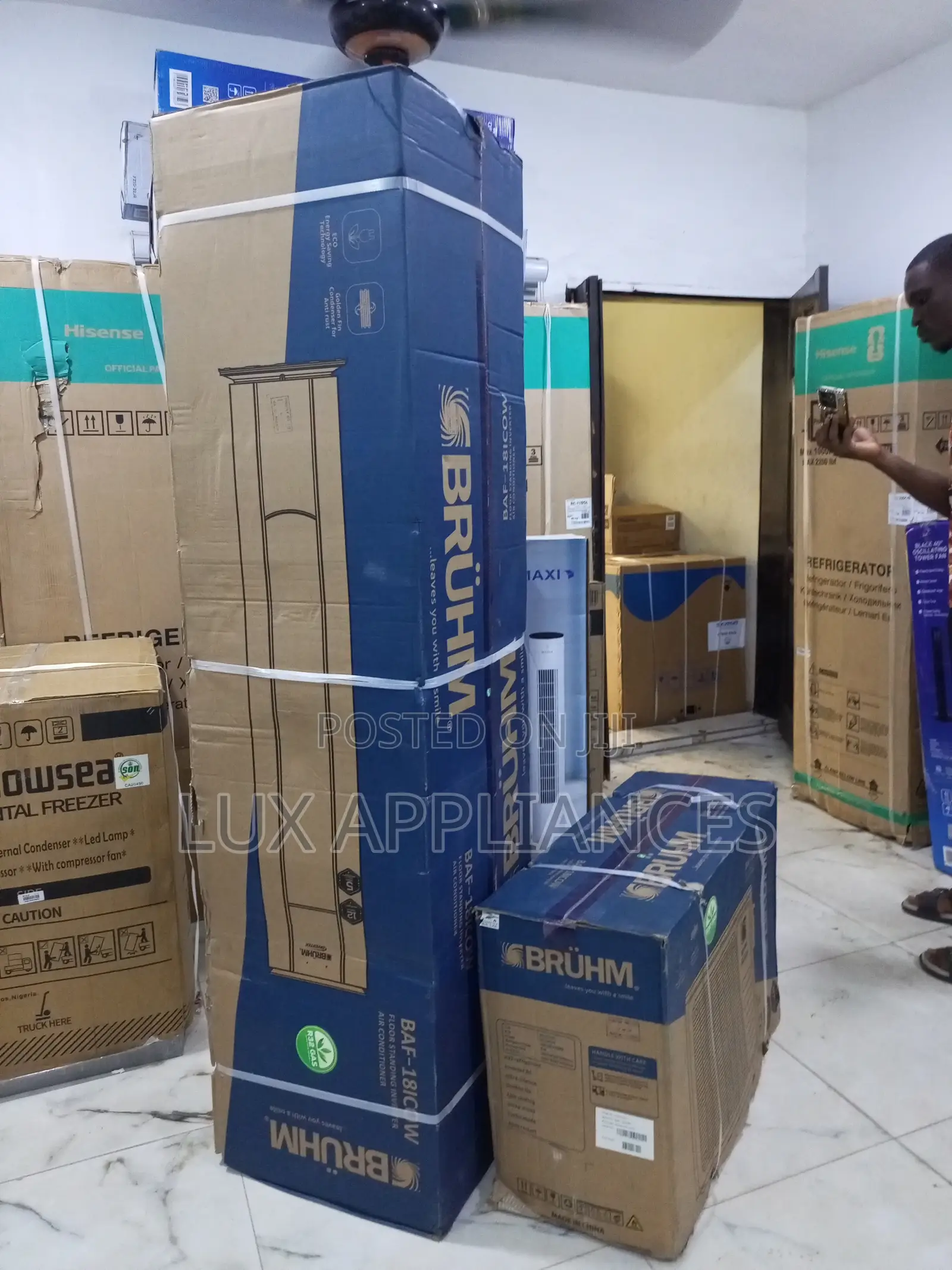Bruhm Elegant White Floor Standing Inverter Ac