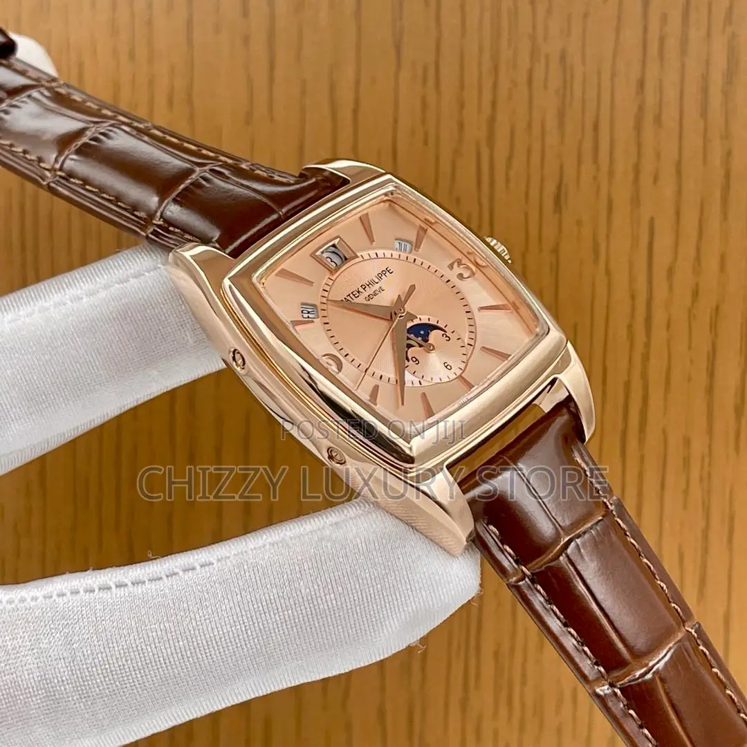 Patek Philippe Quality Luxury Men Genuine Leather Wristwatch