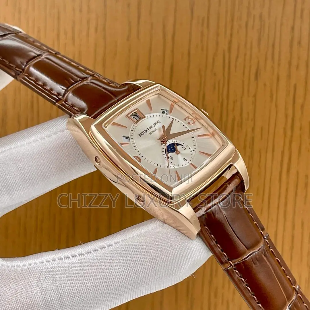 Patek Philippe Quality Luxury Men Genuine Leather Wristwatch