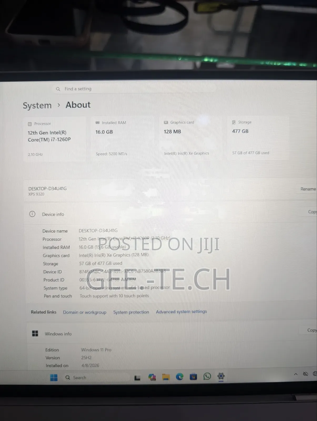 Laptop Dell XPS 13 9320 16GB Intel Core i7 SSD 512GB