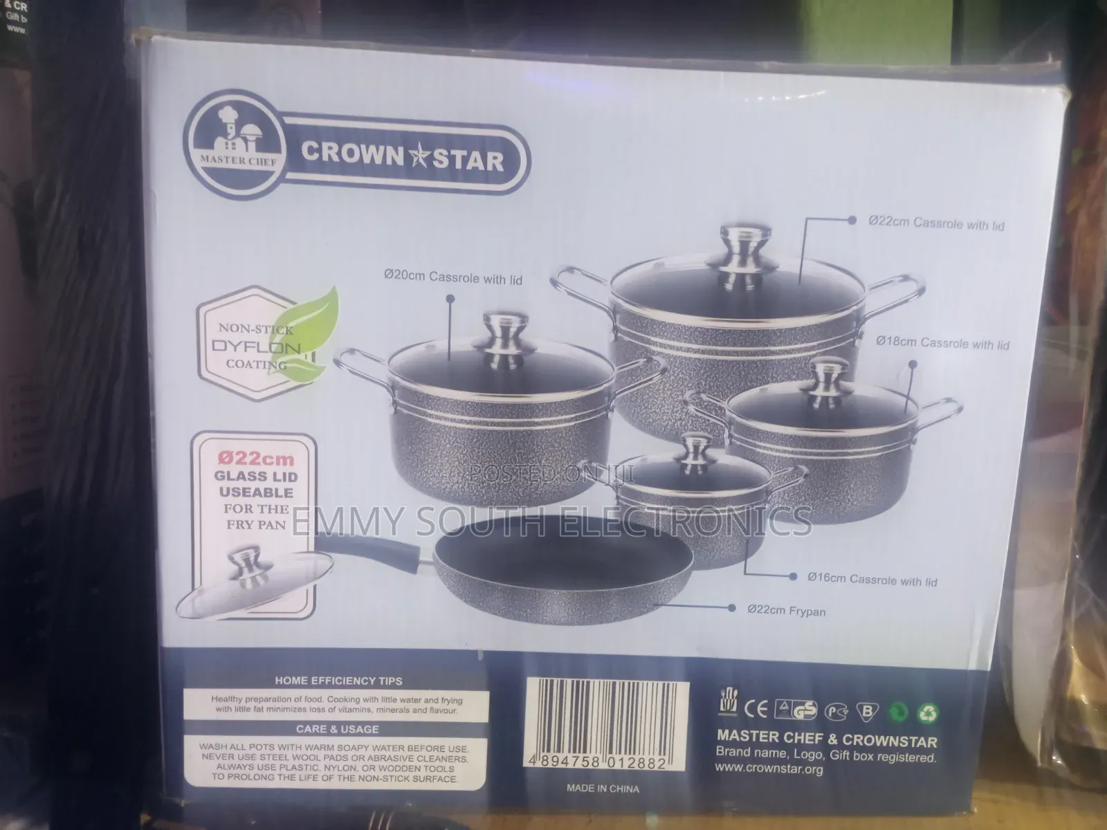 9 PCS Crown Star Non-Stick Aluminum Cookware Set