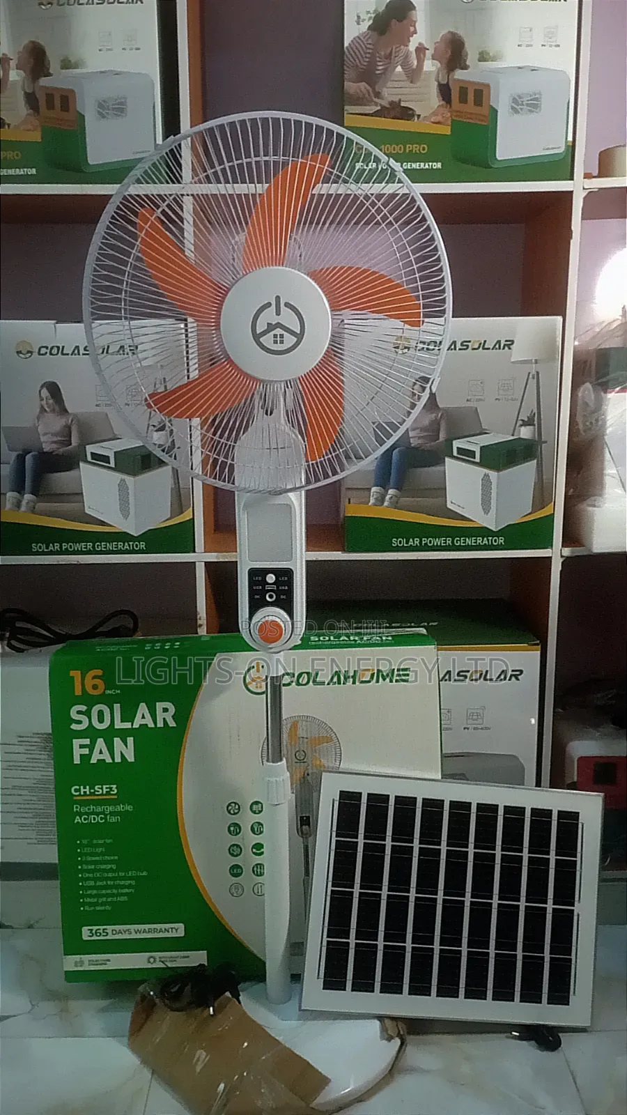 16 Inches Solar Fans Rechargeable Fam