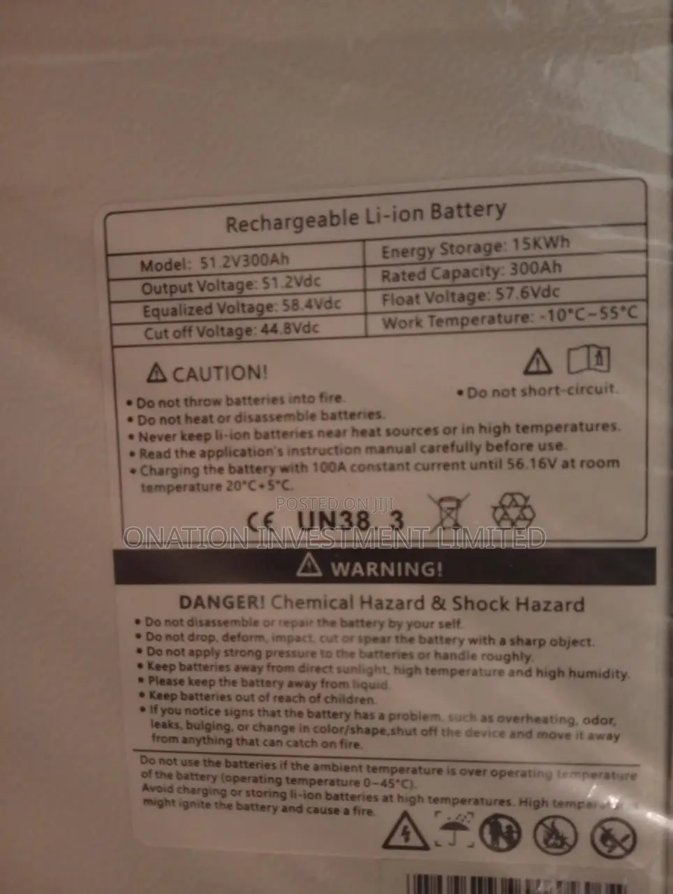 Blissolife 15kwh 51.2v 300ah Lithium Battery (Lifepo4)