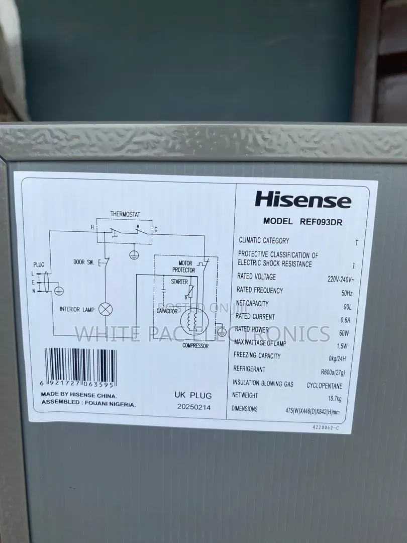 Hisense Inverter Fridge 90 Litre Single Door With Freezer Fast Cooling