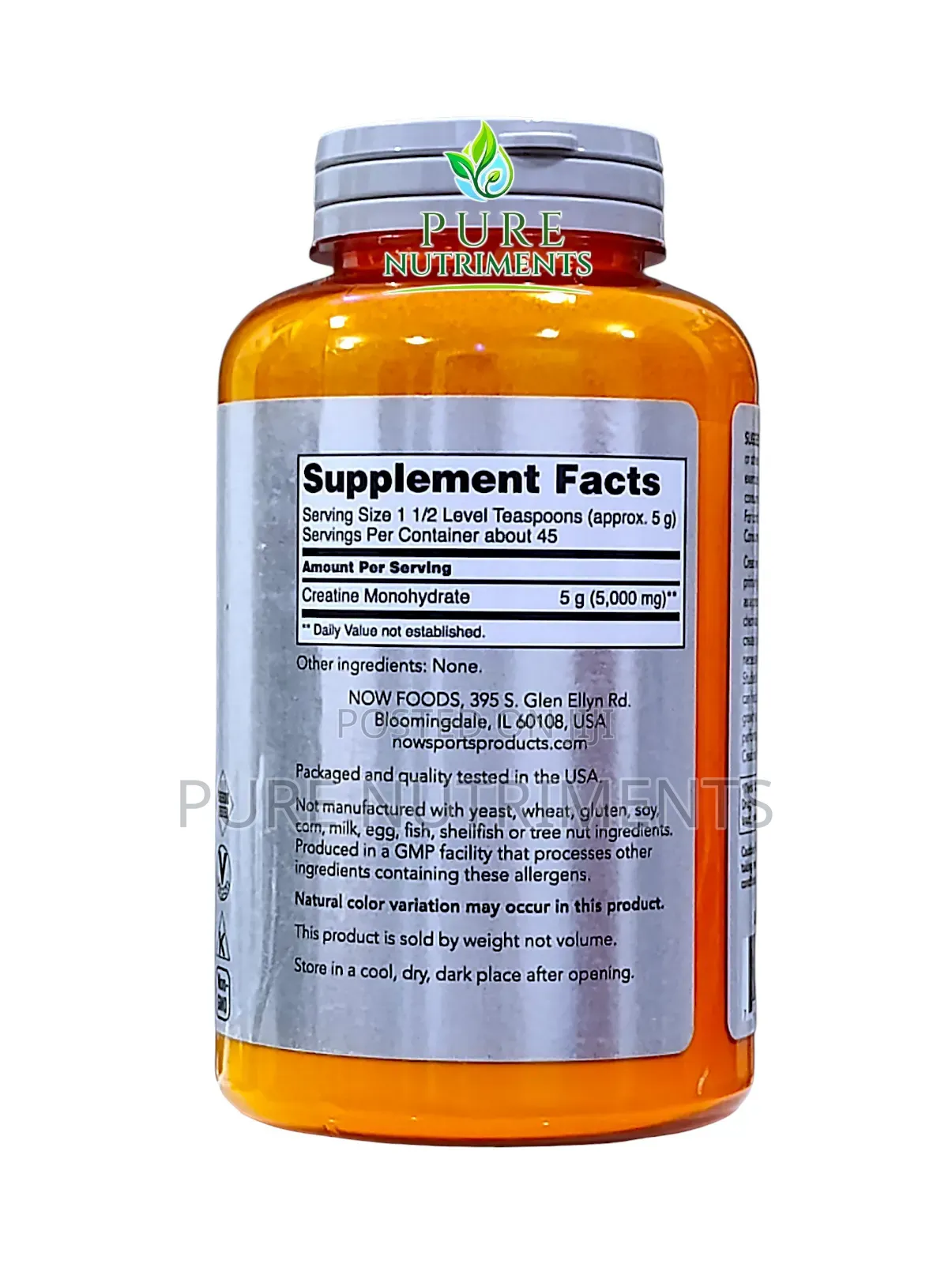 Now Creatine Monohydrate 5g Powder 227g Lean Muscle Growth and Energy