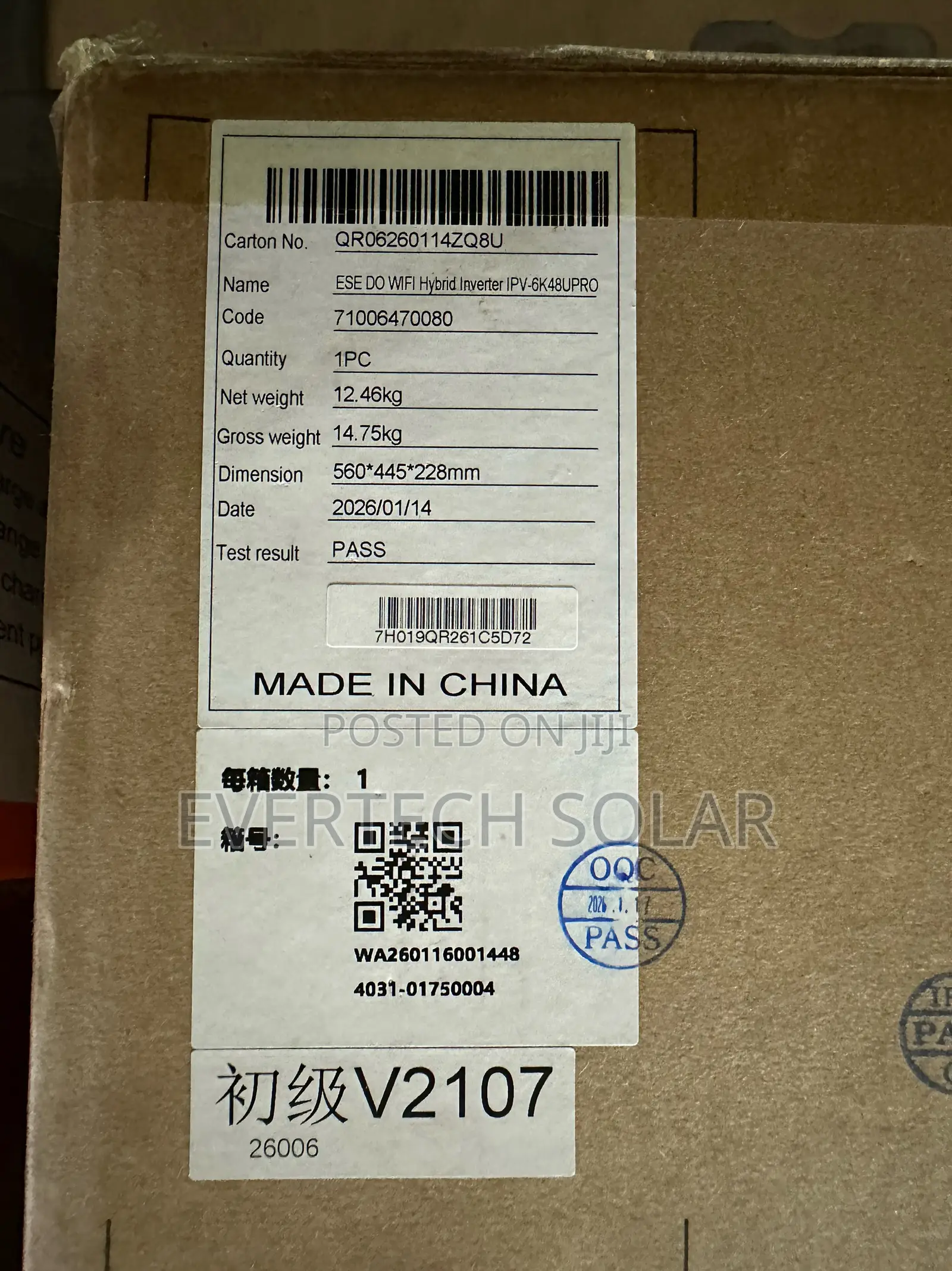 Itel 6kva 48v Pro Hybrid Inverter System Built in MPPT Upto 120a
