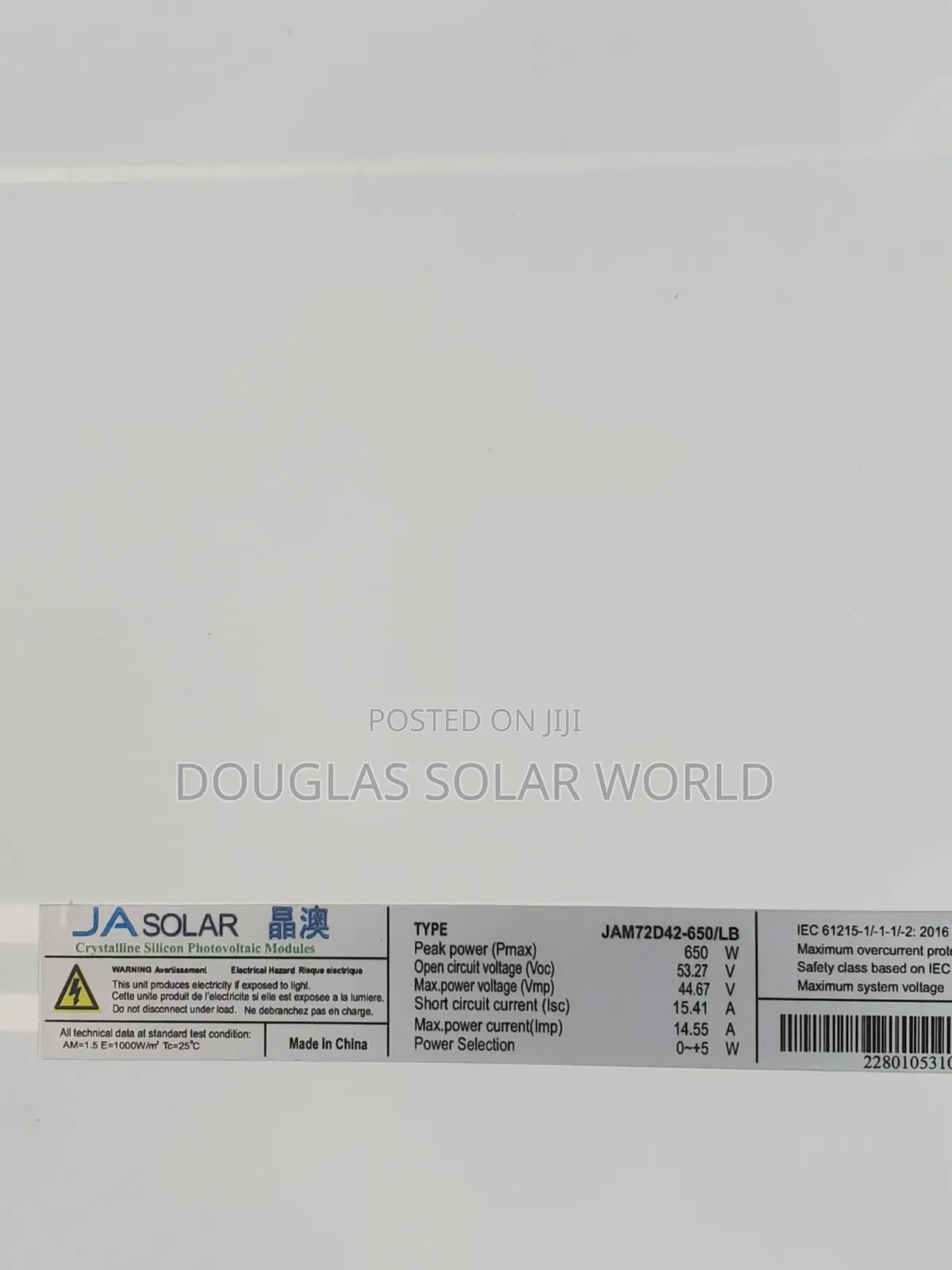 Ja Solar 650w Half Cut Mono Solar Panel