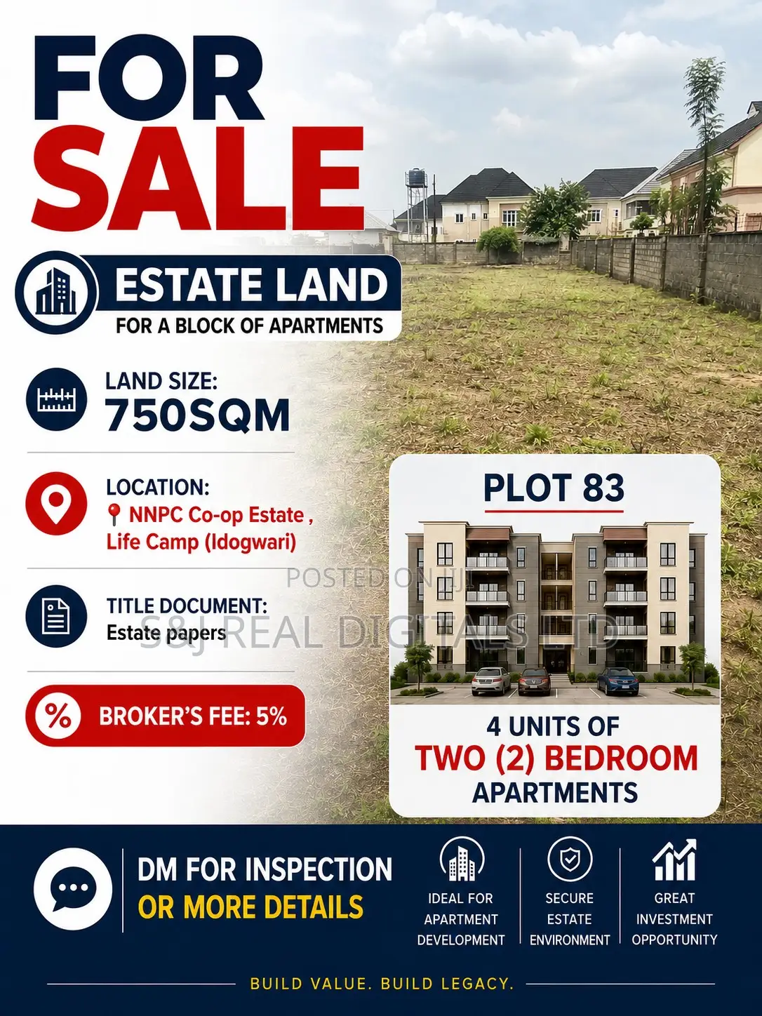 750 SQM Estate Land in an Estate
