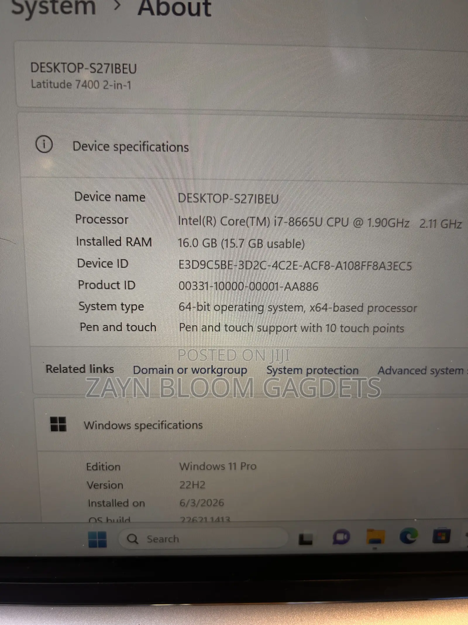 Laptop Dell Latitude 7400 16GB Intel Core i7 SSD 512GB