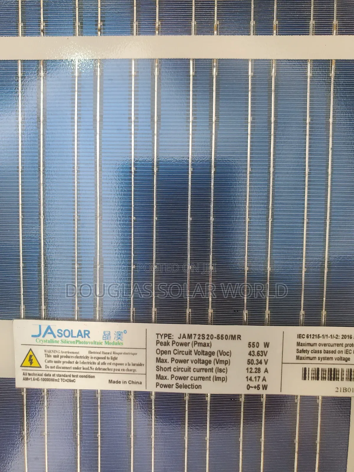 Ja Solar 550w Mono-Bifacial Solar Panel