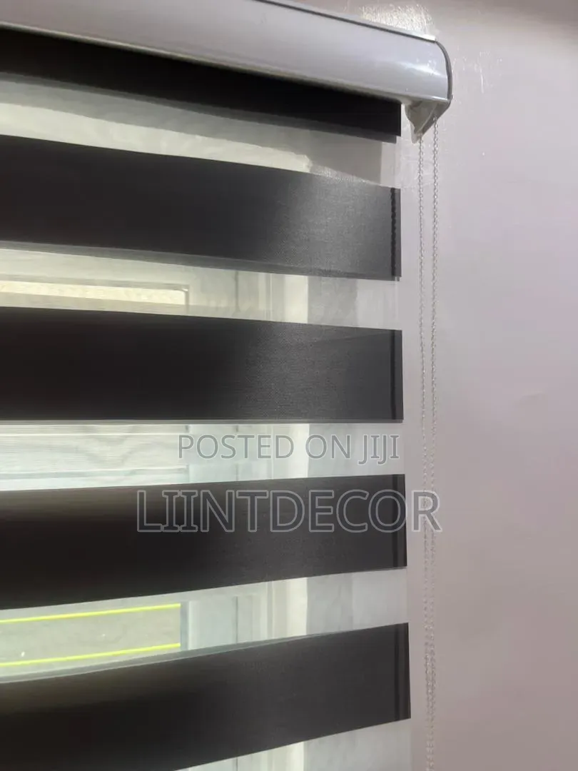 Cool Deep Grey Day and Night Window Blinds