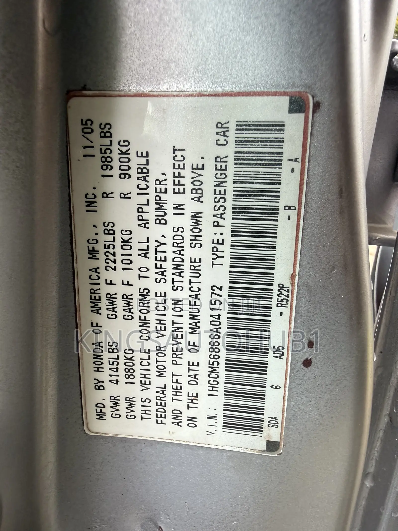 Honda Accord 2006 Silver