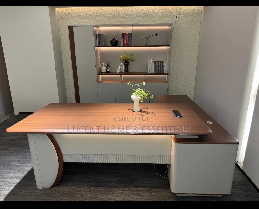 Luxury Executive Office Desk With Side Cabinet Led Underglow Brandnew