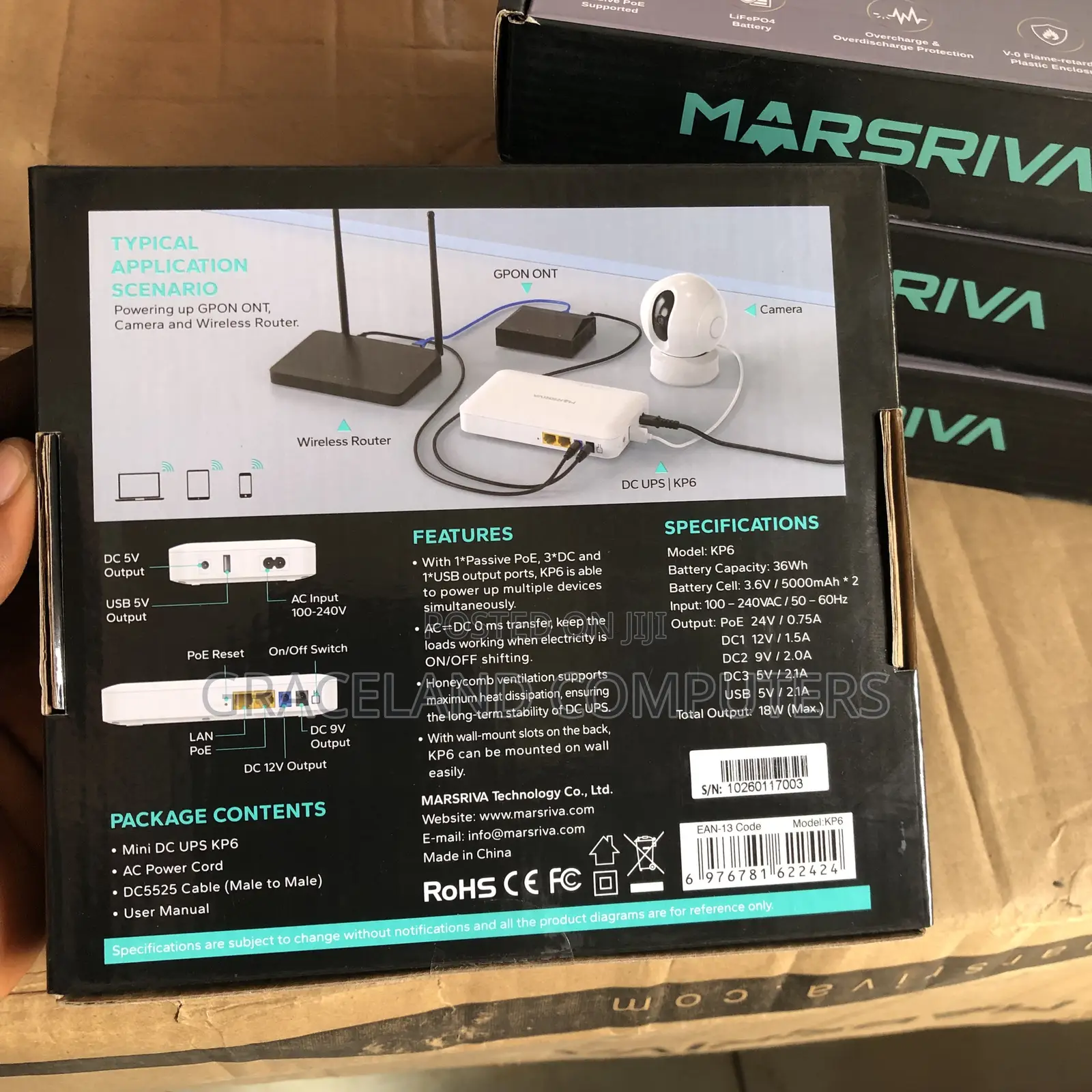 10000mah Marsriva Kp6 Smart Dc Ups Router Power Bank