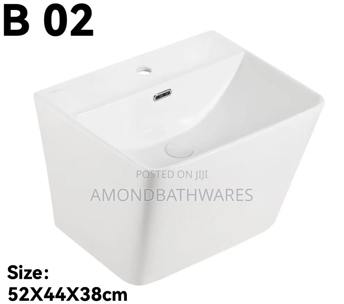White Wall Hung Ceramic Basin 002
