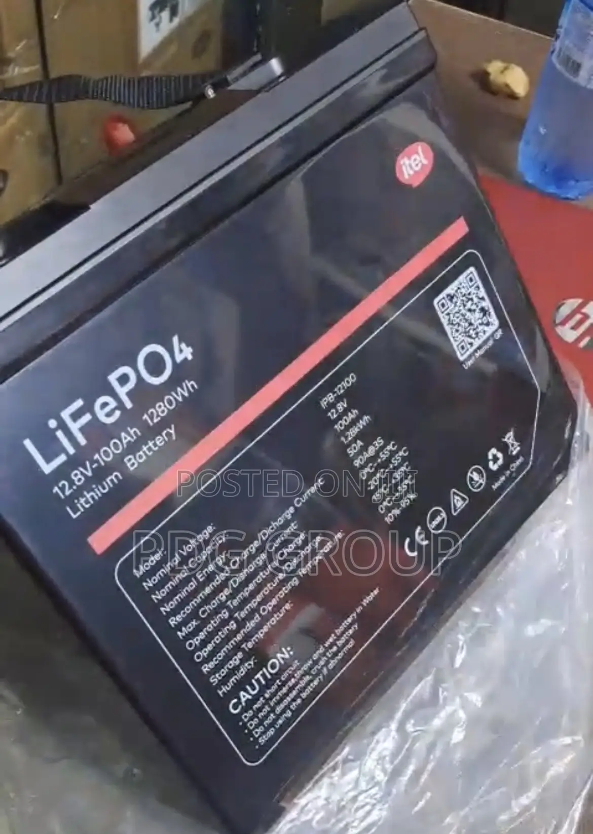 Itel Battery 1.2kwh 1280wh 12v Lithium Battery (Lifepo4)