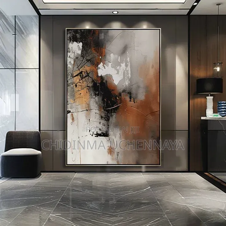 Abstract Oil Printing Gold Thick Oil Texture Canvas Artwork