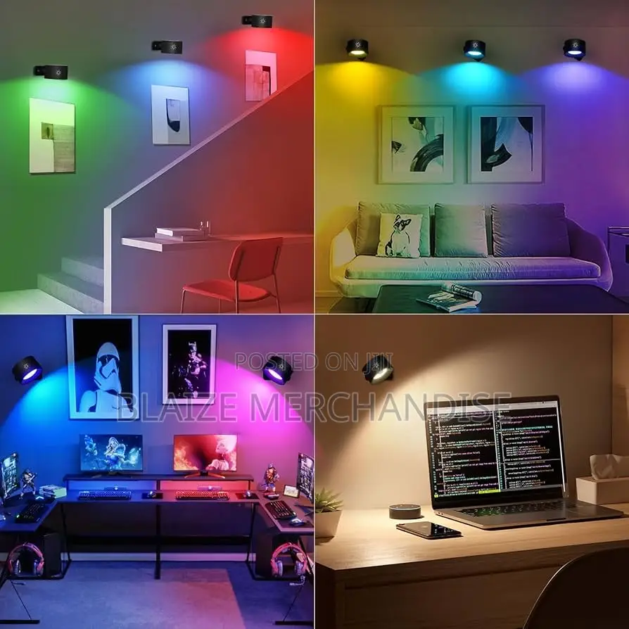 Dimmable Wall Mounted Lamp With 3 Lighting RGB Ambiance Mode