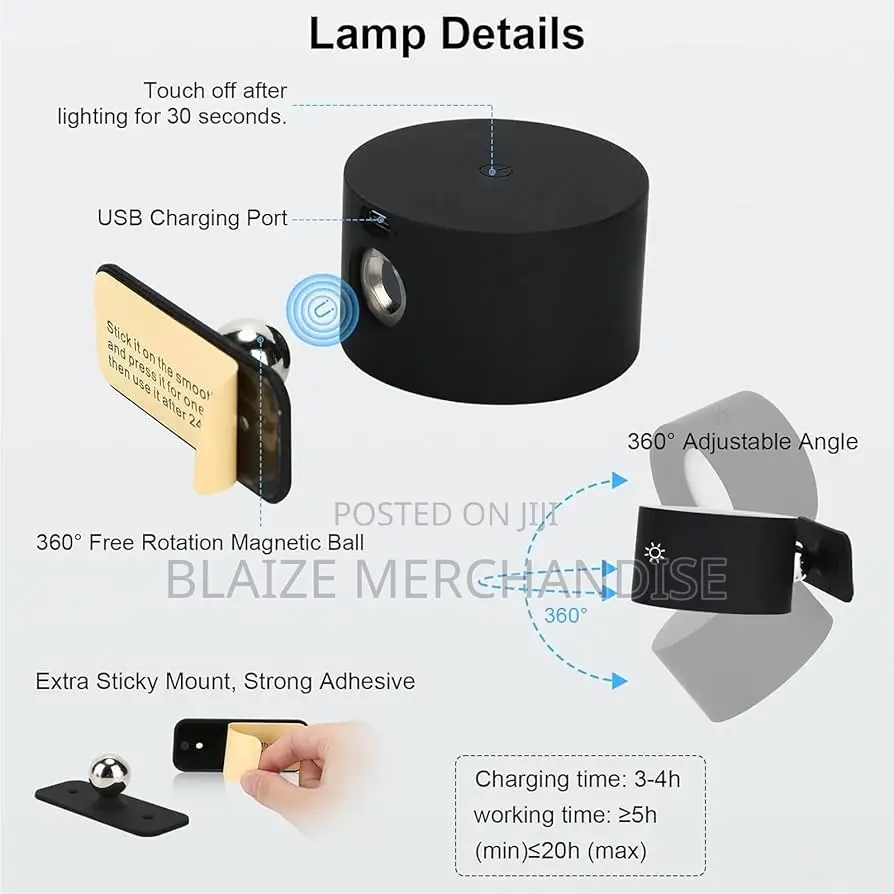 Dimmable Wall Mounted Lamp With 3 Lighting RGB Ambiance Mode