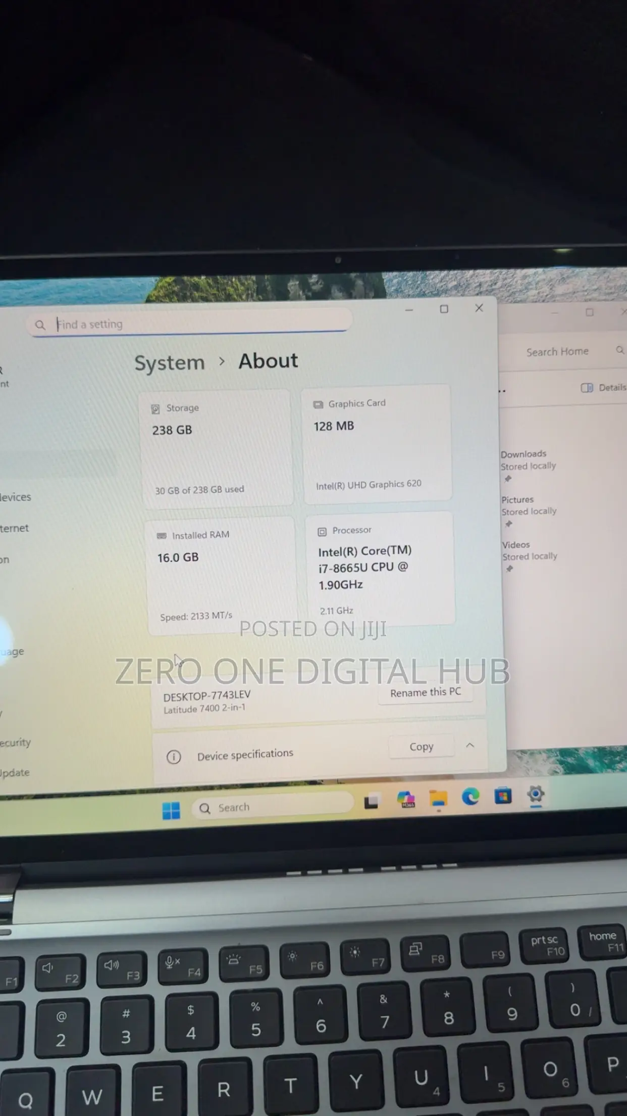 Laptop Dell Latitude 7400 16GB Intel Core i7 SSD 256GB
