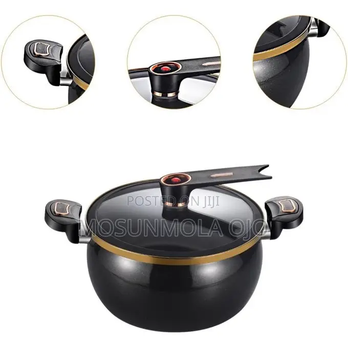 8l Ceramic Non-stick Pressure Pot With Safety Lock Handle