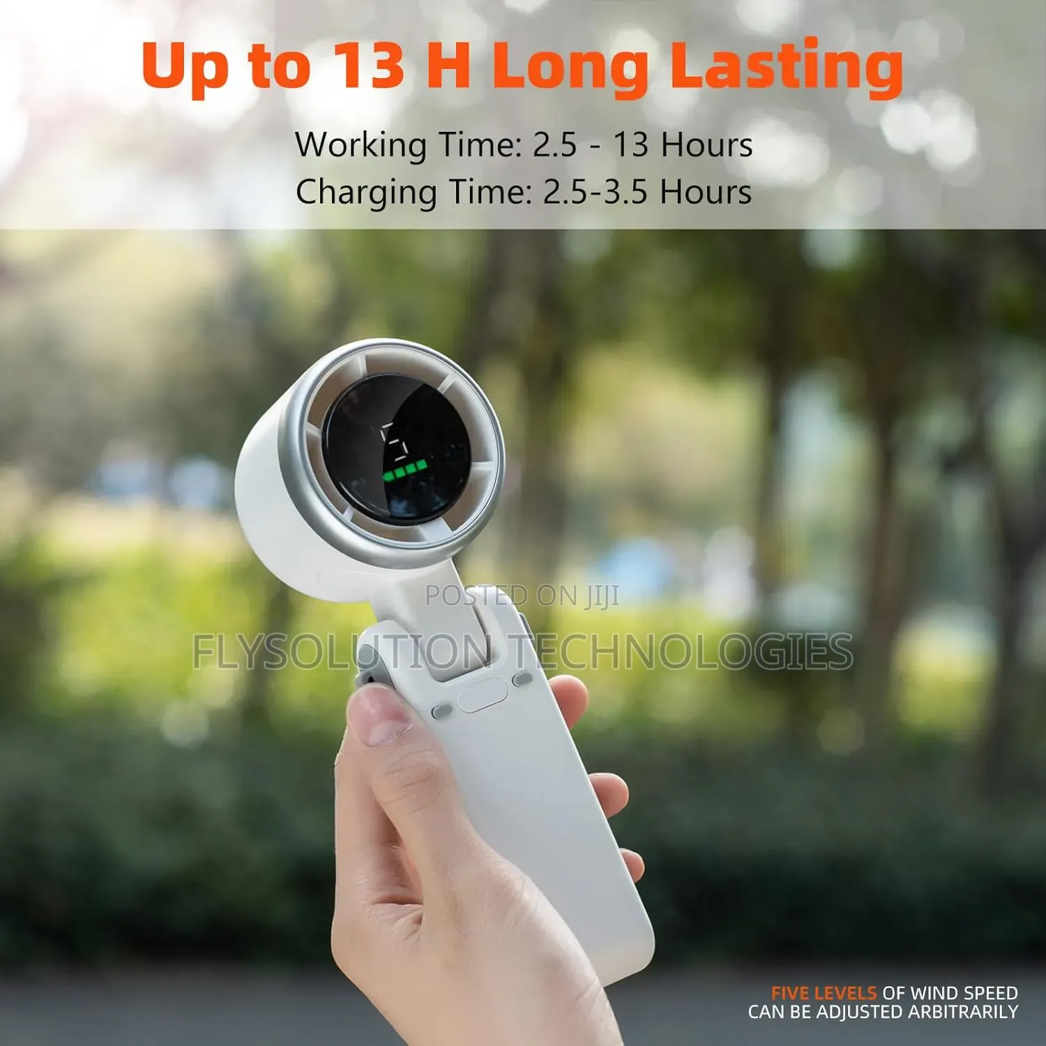 Portable Turbo Fan Rechargeable Led Display Foldable Travel, Outdoor