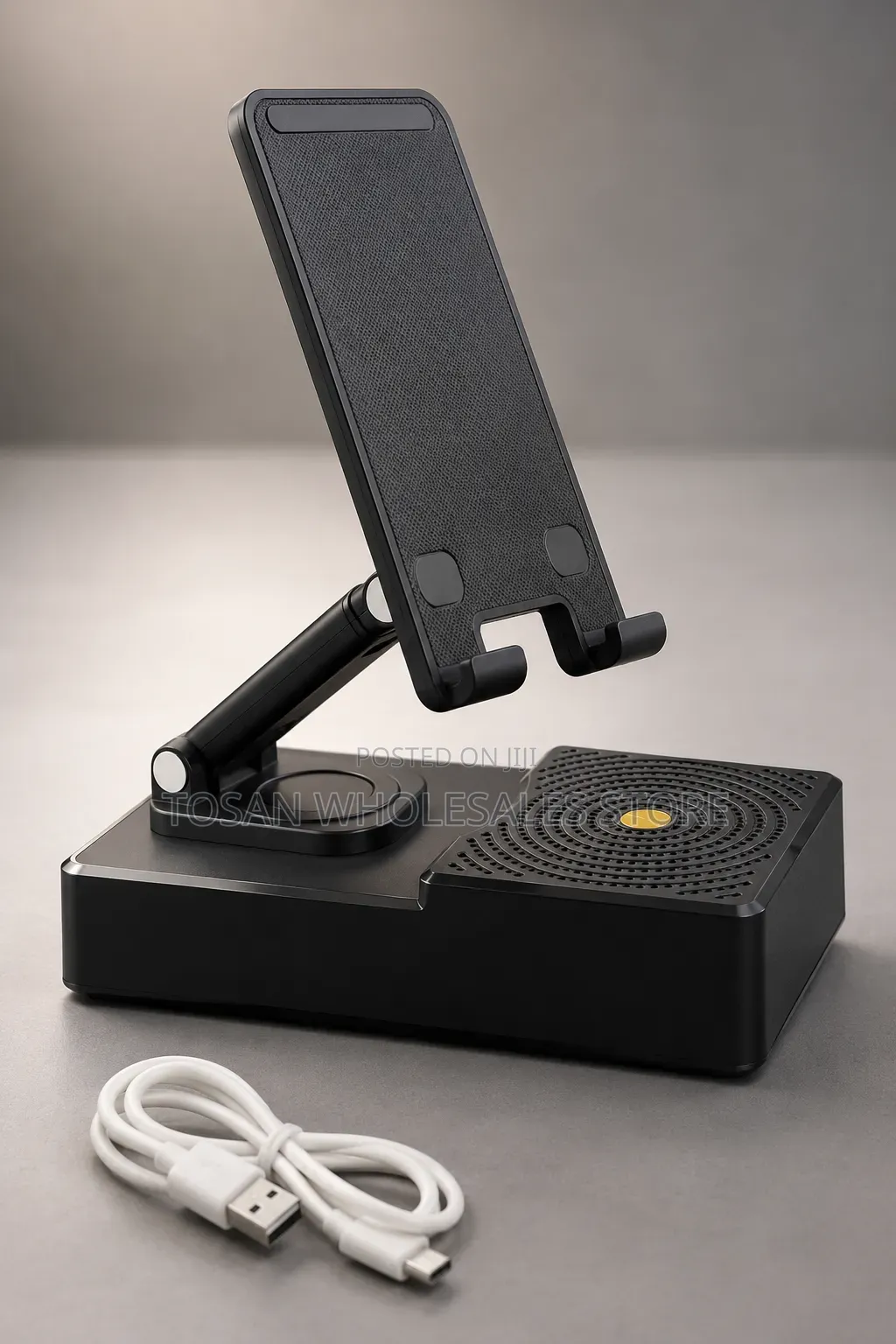 Adjustable Phone Stand With Bluetooth Speaker