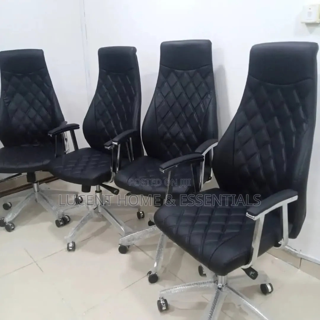 Luxury High-Back Executive Office Chairs Diamond Stitched Leather