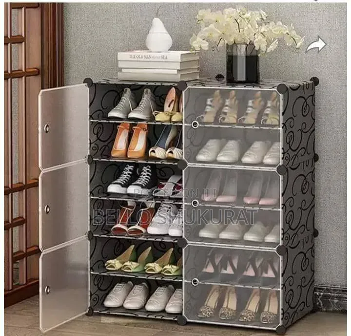 High Quality Double Plastic Cover Shoe Rack