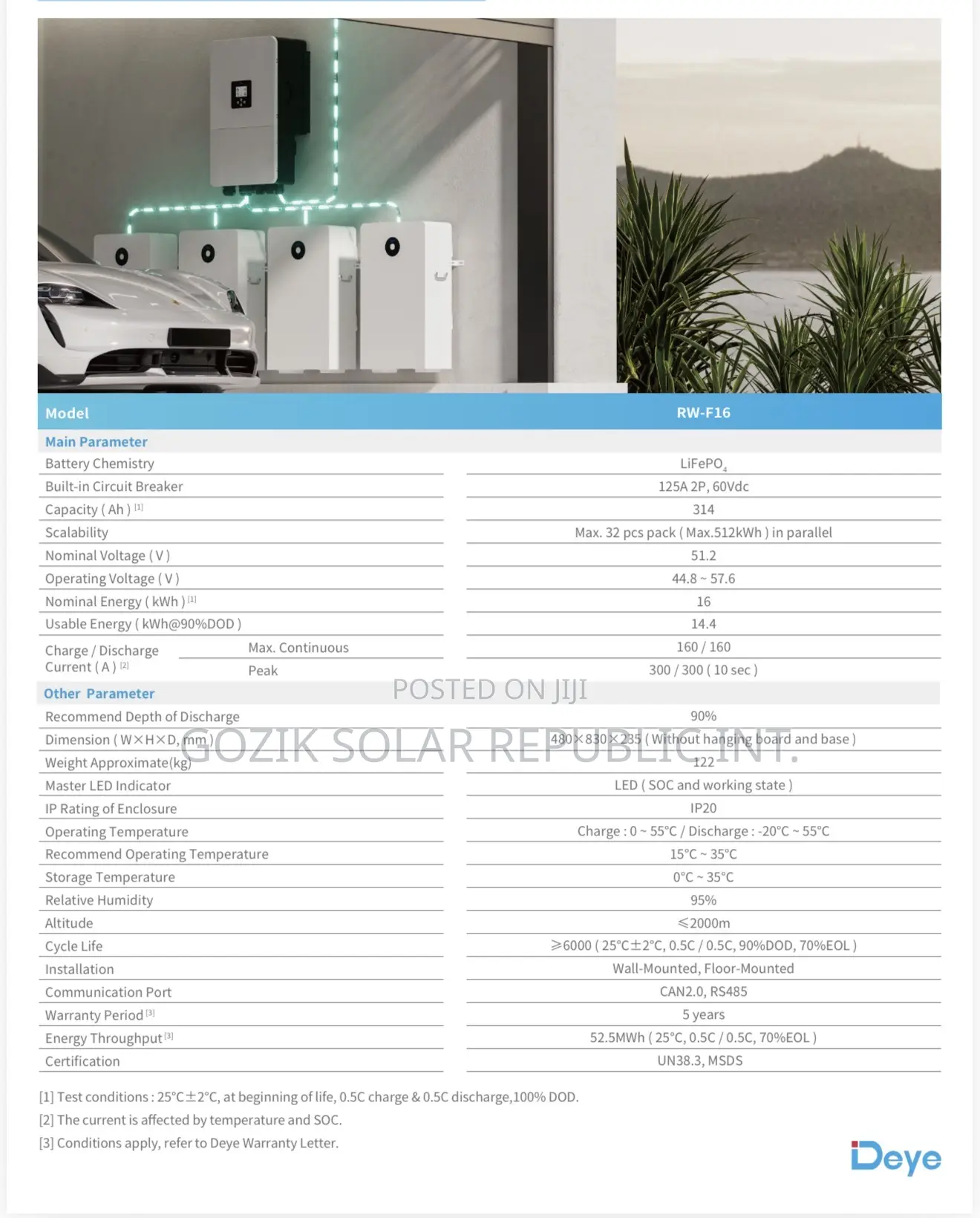 Deye 16kwh (Se-F16-C) - Lithium Ion Battery