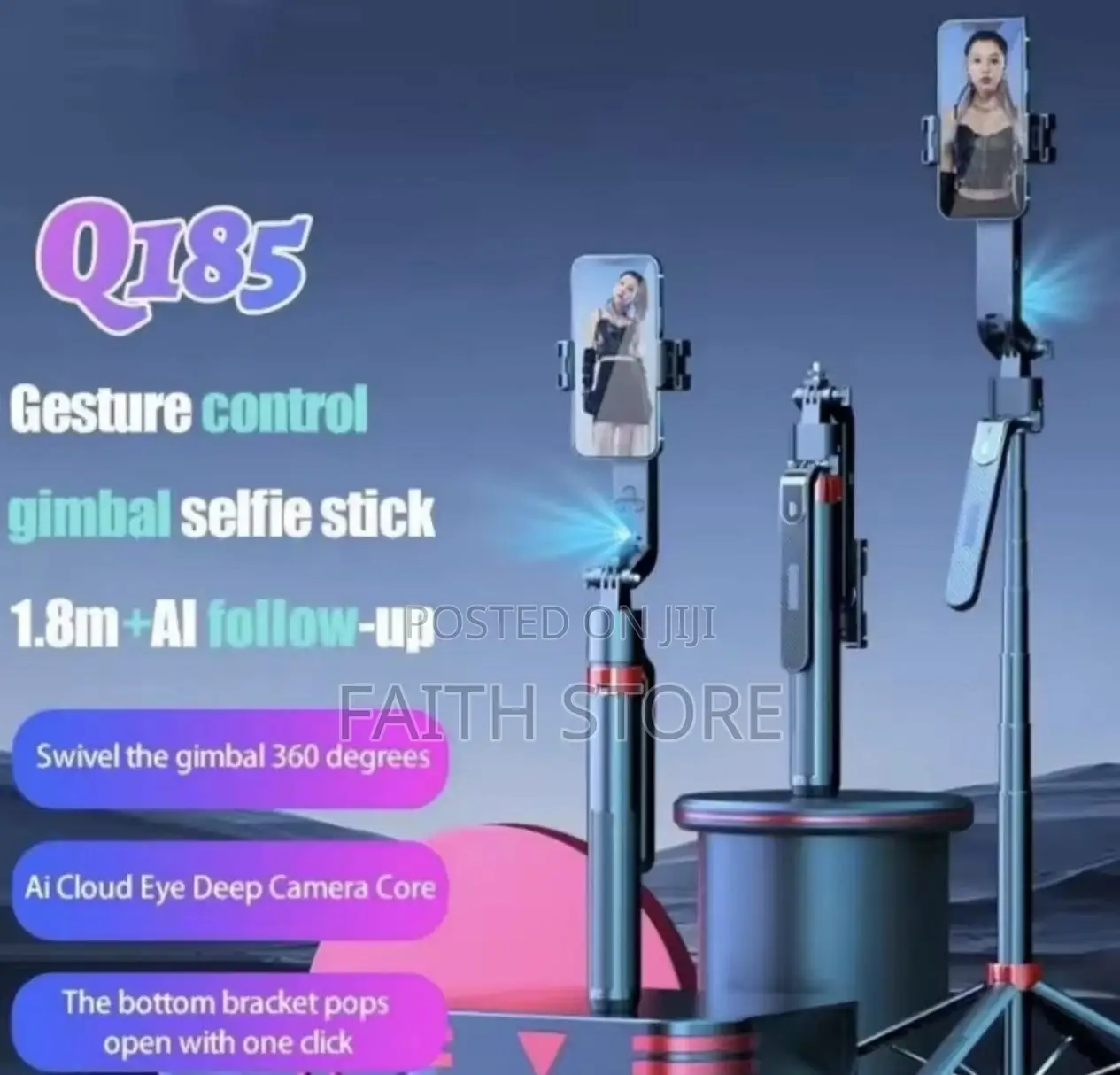 Q185 Bracket Integrated Handheld Gimbal Anti-Shake Smart Ai Gimba