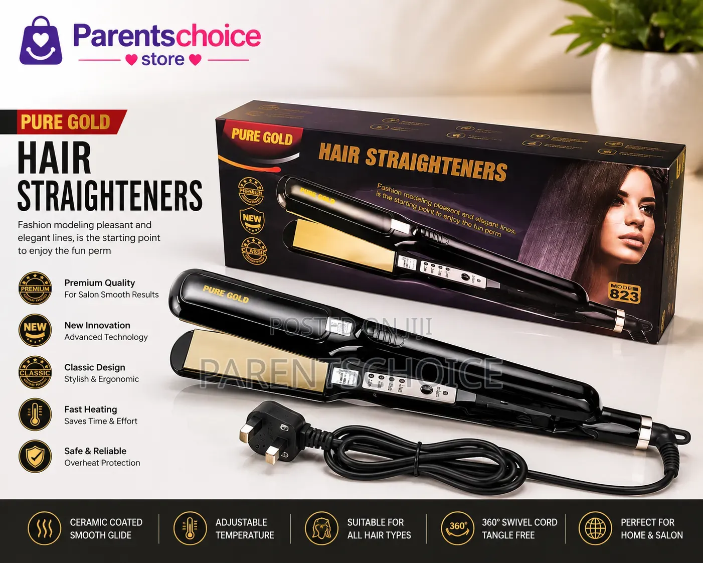 Pure Gold Hair Straightener