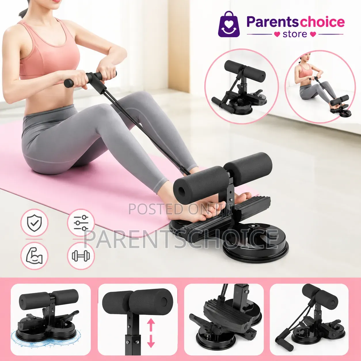 Sit-Up Bar, Muscle Exercise Tool, Height Adjustable Foot Support