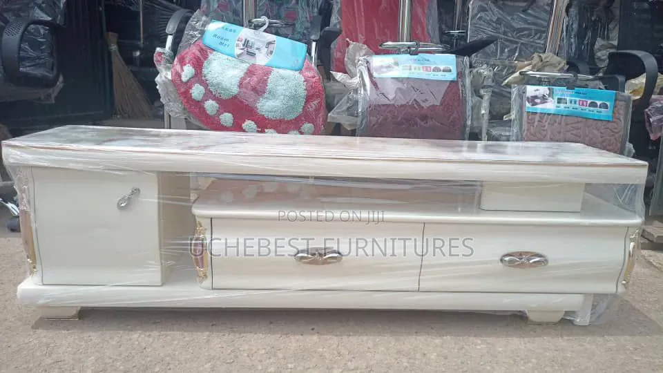 Long Tv Stand Console, With Two Drawers, White and Brown Available