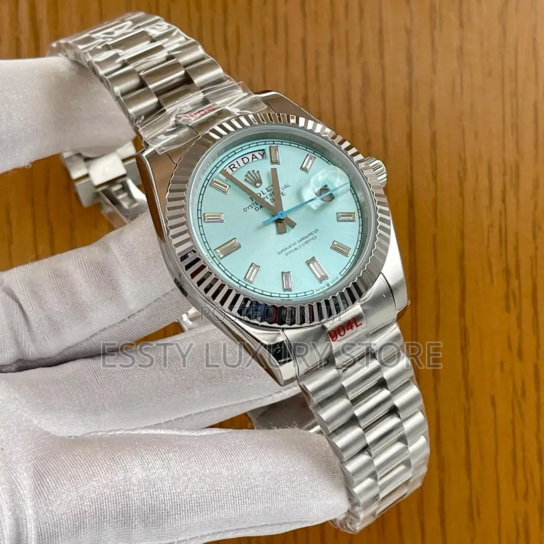 Original Quality Luxury Rolex Date- Just White Dial Chain Watch