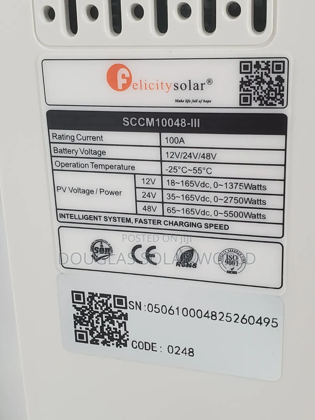 Felicity Solar 100a MPPT Charge Controller