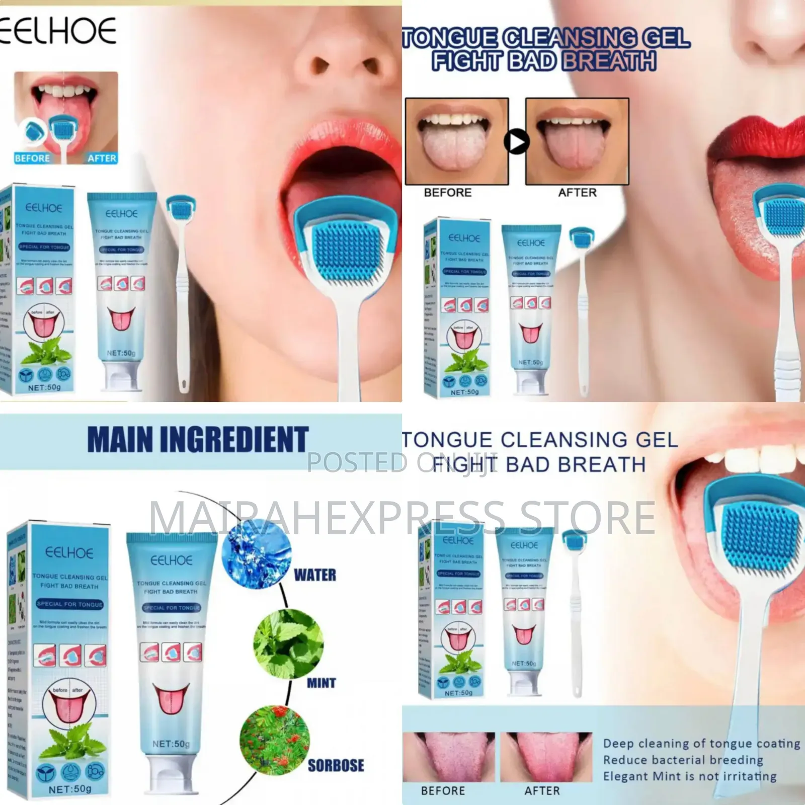 Tongue Cleaning Gel Set for Adults and Kids.
