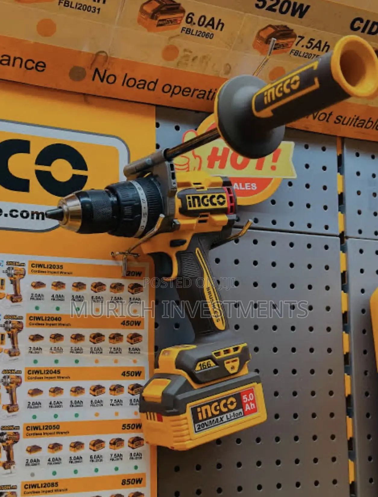 Ingco 20v Heavy Duty Impact Drill 166nm 2x5 Ah + Bits Cidli201668
