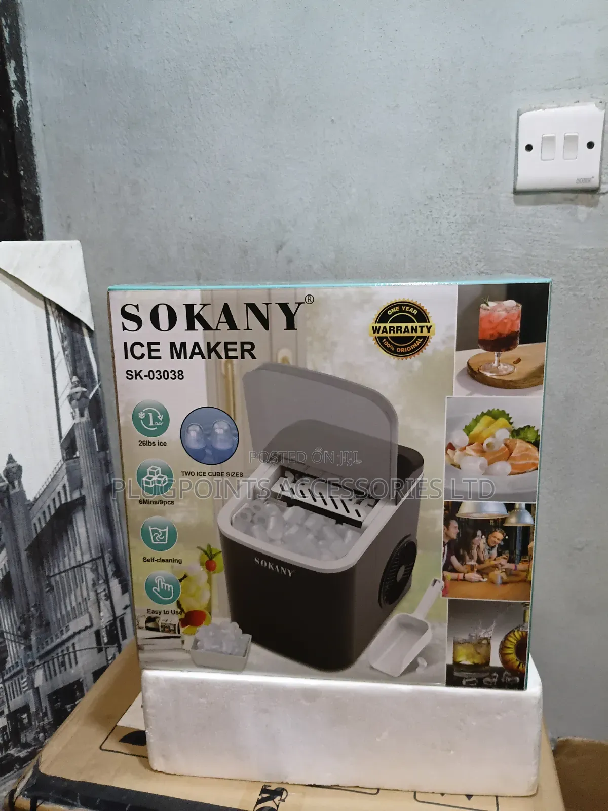 Sokany Ice Maker Upto 26lbs Ice Cube a Day+Free Delivery Today Only
