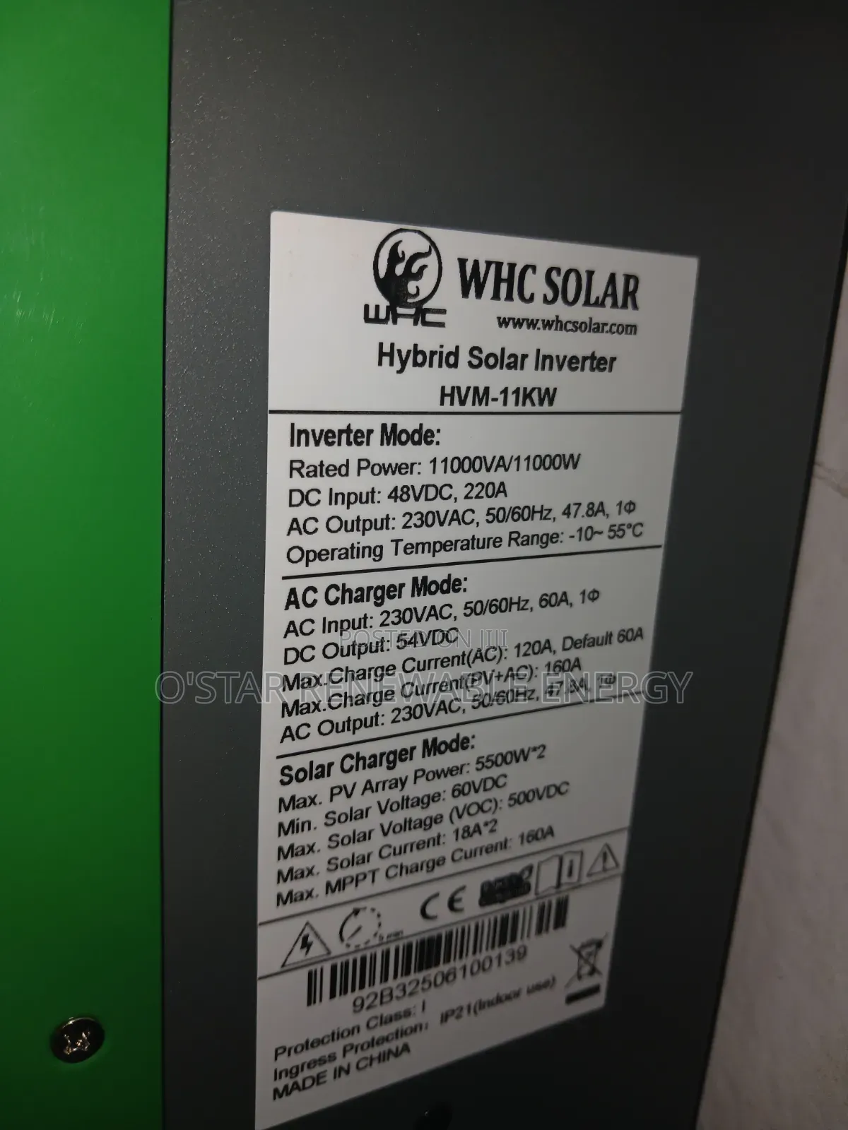 11kva WHC Hybrid Inverter With Double MPPT Charge Controller