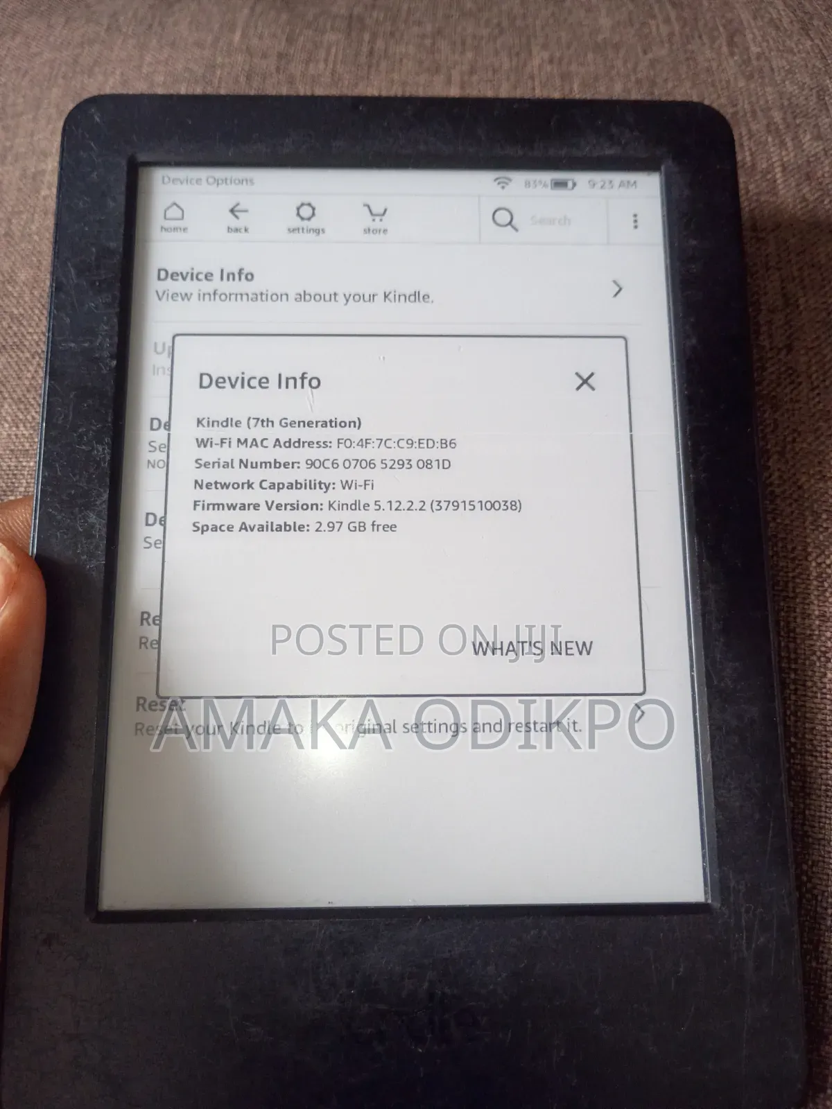 Amazon Kindle Oasis 4 GB Black