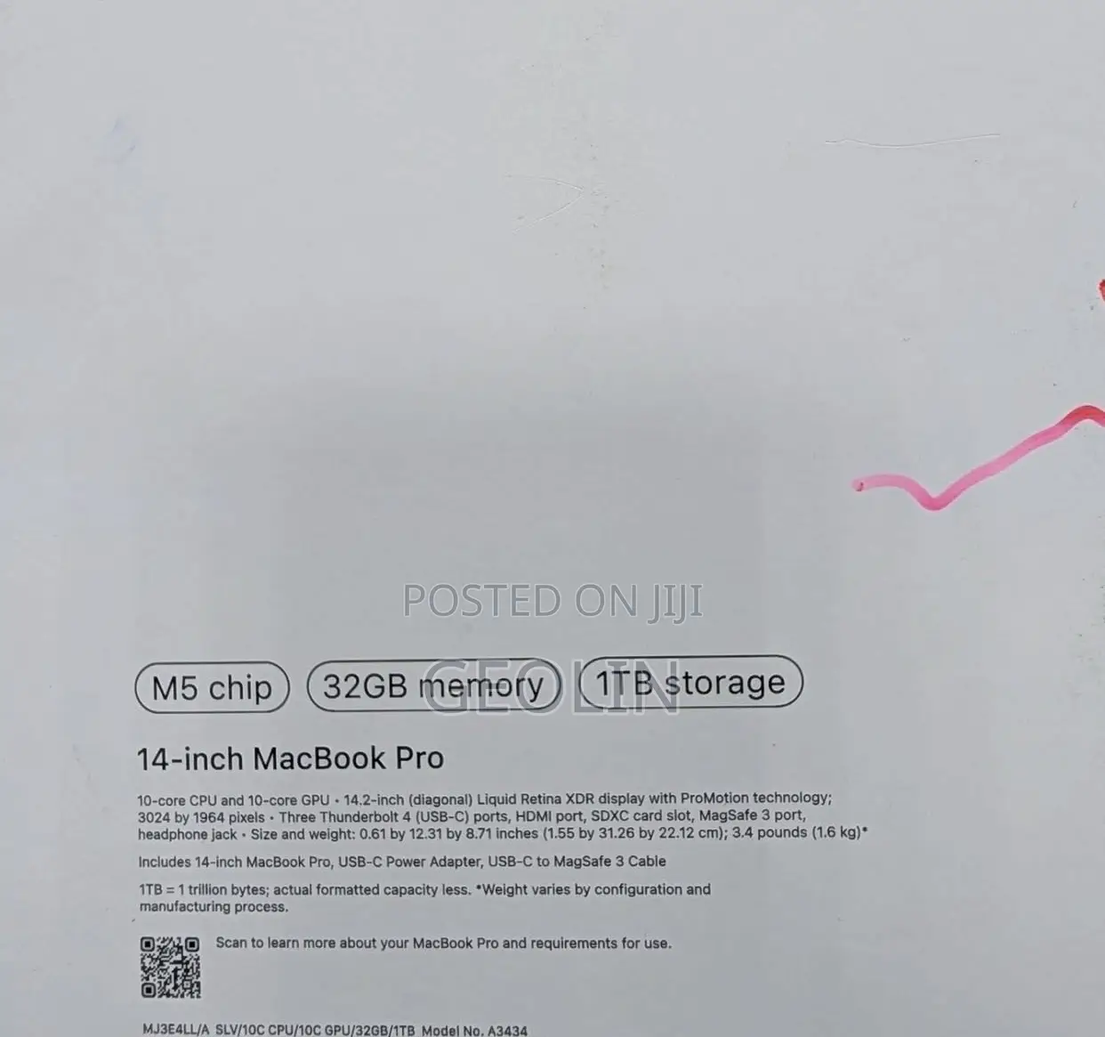New Laptop Apple MacBook Pro 2025 M5 32GB Apple M5 SSD 1T