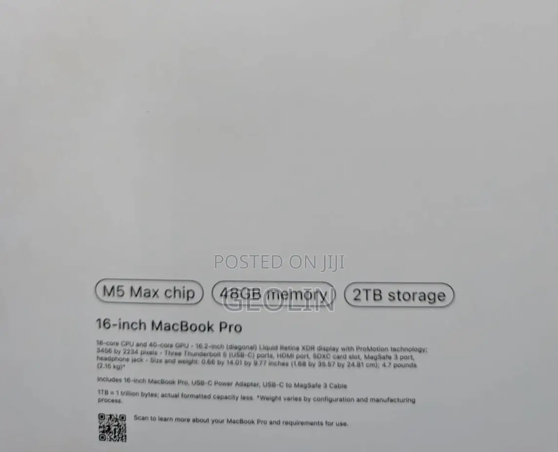 New Laptop Apple MacBook Pro 2026 M5 Max 48GB Apple M5 Max SSD 2T