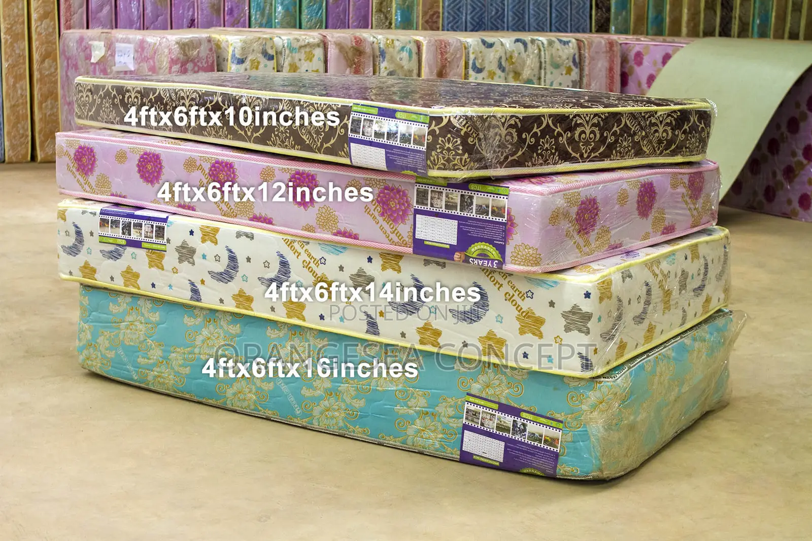 4ftx6ft (10,12,14,16) Semi Orthopaedic Mattress