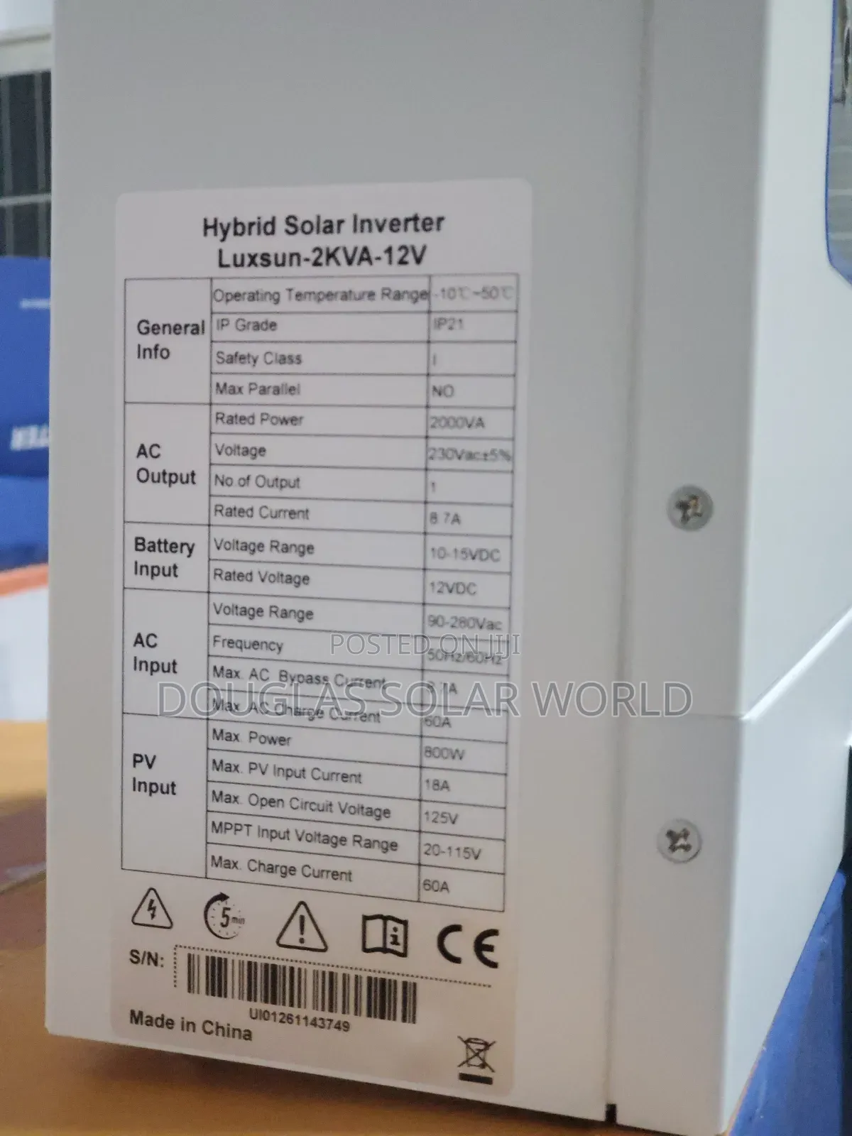 Luxsun 2kva 12v Hybrid Solar Inverter